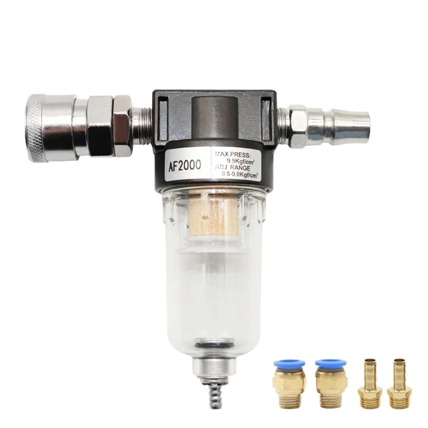 1pcs AF2000 1/4 Processor Copper Filter Air Pump Filter Oil and Water Separator Pneumatic Components Air Compressor(PC 12mm Fitting)