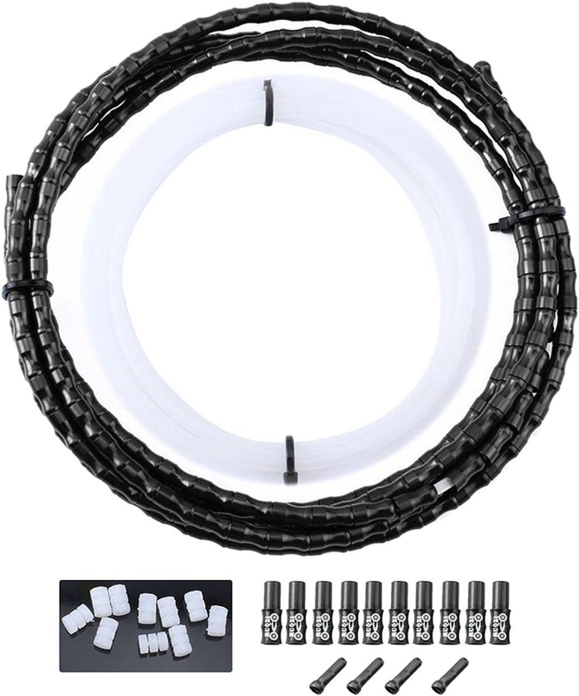 Fish Bone Bike Cable Housing - Aluminum Alloy Outer Casing, Universal for Road Bike, Brake/Shifter Cable, ion Sleeves - Cycling Accessories Kit