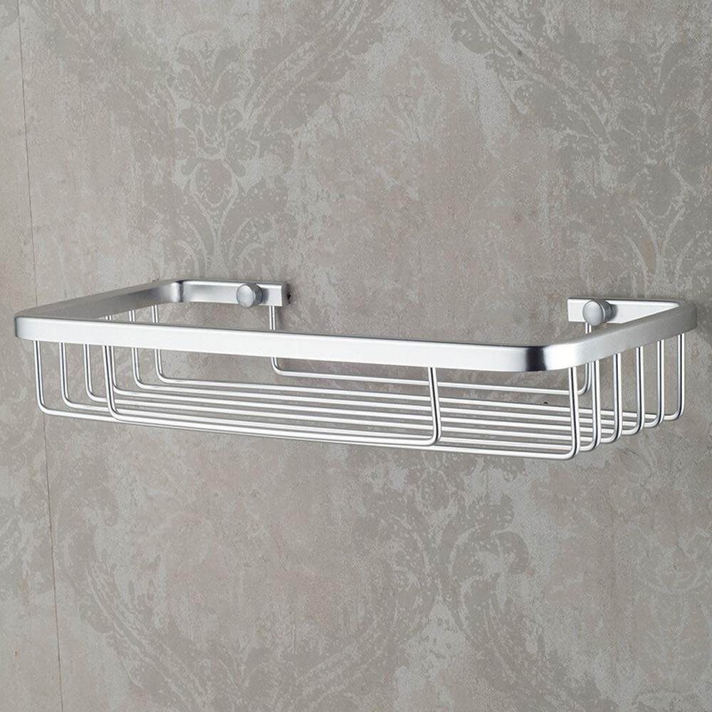 Estante organizador de aluminio para baño con cesta de jabón de drenaje, estante rectangular de almacenamiento para inodoro, ducha, estante de pared, decoración del hogar y accesorios de baño
