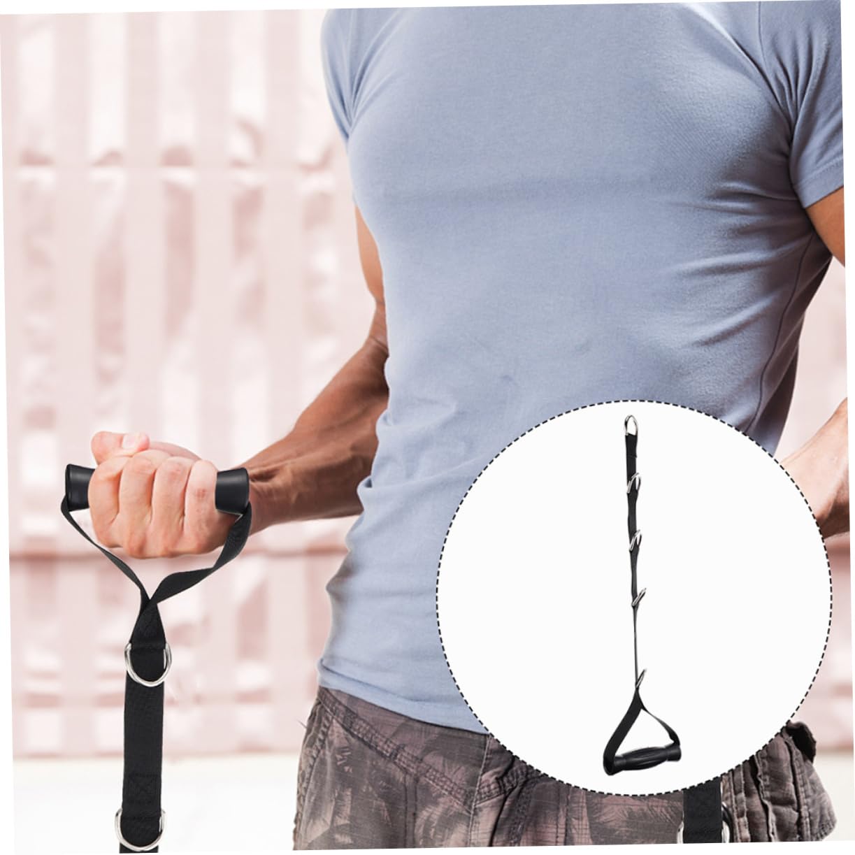 Correa de Asa 10 Anillos en D para Fitness Negra 2 Uds