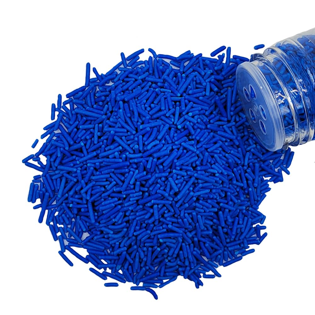 Homankit Blue Jimmies Sprinkles Edible Sprinkle Candy Soft Jimmies Toppings for Ice Cream, Cupcake, Cake, Cookie, Dessert Decorating 2.75 Ounces
