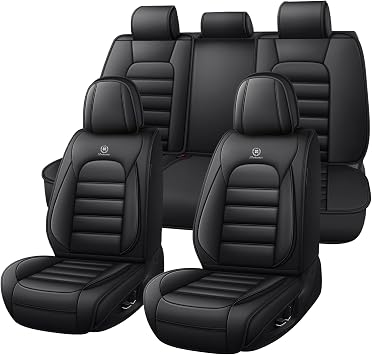 for 2007-2025 Jeep Wrangler Seat Covers 4 Door, Waterproof Nappa Leather Car Seat Covers for Jeep Wrangler, Anti-Slip & ComfortableFull Set Black