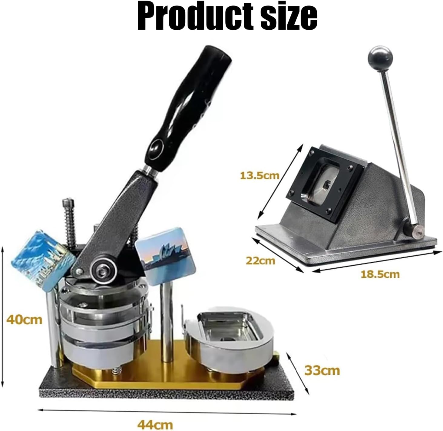50X50mm Badge Maker Machine - DIY Square Magnet Making Kit, Fridge Magnet Maker with Paper Cutter + 100 Pcs Consumables for Refrigerators & Iron Surfaces