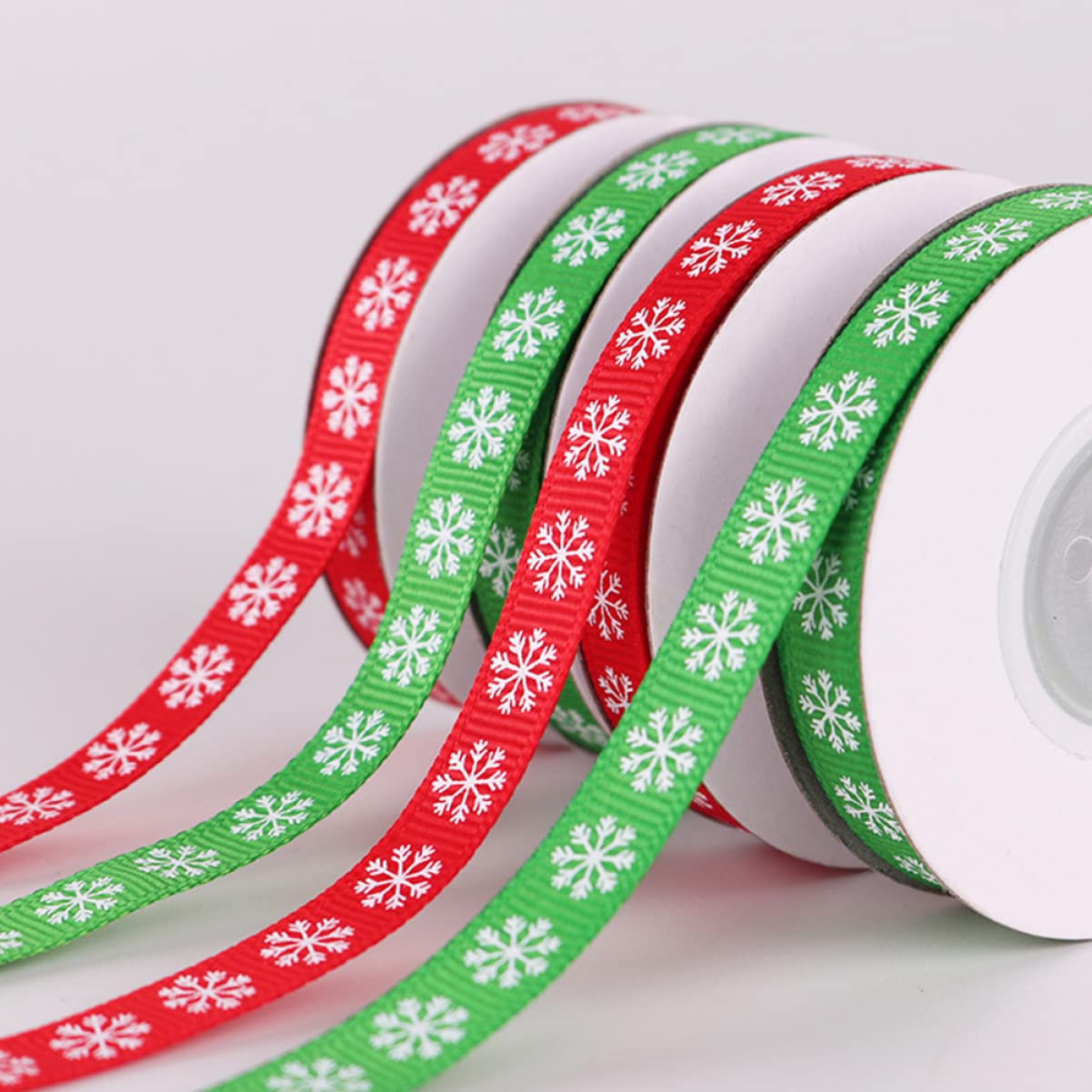 Ciieeo 12rollen Weihnachtsdekoration Schleifenband Mit Schneeflocken-muster Für Und Partys Bastelbedarf Für Festliche Anlässe