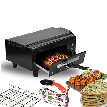 Wellberg 16-Inch Electric Tandoor & Grill with 2200W Stainless Steel Heating Element – Complete Accessories, Shockproof Design, Ideal for Naan, Roti, Grilling, Roasting, and Baking.