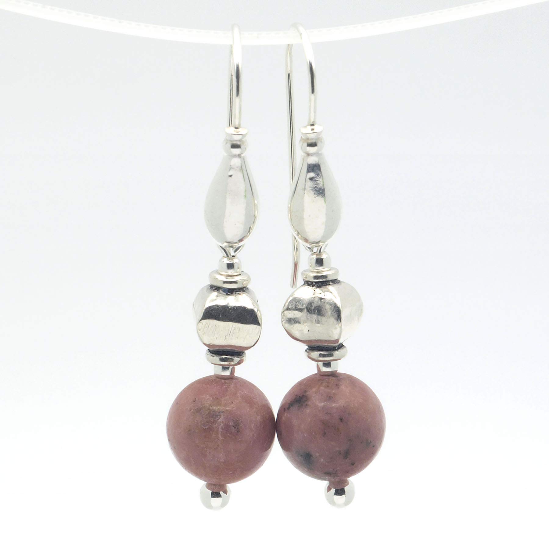 Pendientes Rodonita y Plata 925