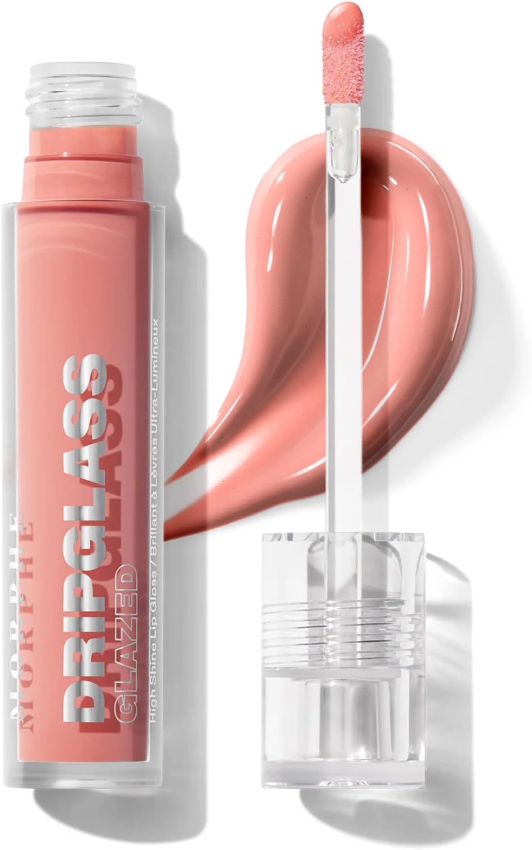 Dripglass High Shine Lip Gloss - Semi-Sheer or Full Coverage Lip Color with Glass-Like Shine and Nonsticky Finish - Infused With Squalane & Vitamin E - Polished Peach (0.13 Fl Oz)