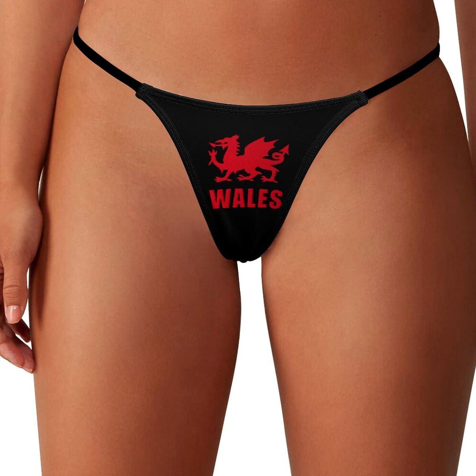 Peiyeety Women's As Pic Wales Welsh Dragon Sexy G String Thongs For No Show Low Rise Underwear Panties