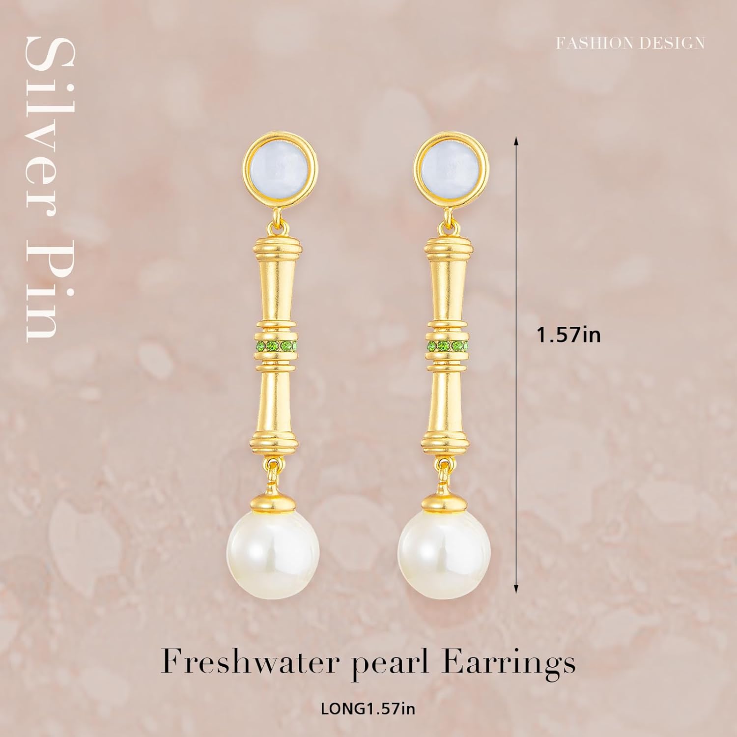 SHIYANG18K Gold plated earrings, women's long earrings,women's pearl earrings, pearl drop earrings,pavoi earrings,vintage earrings,Valentine's Day gift.