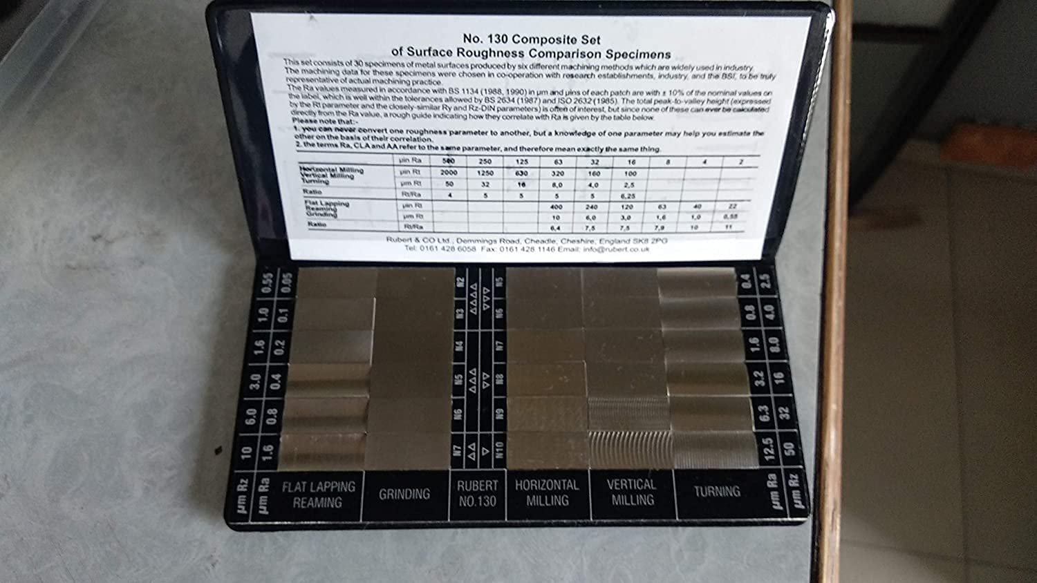 Surface Roughness Comparator NO.130 Composite Set, Rubert England-picture-32