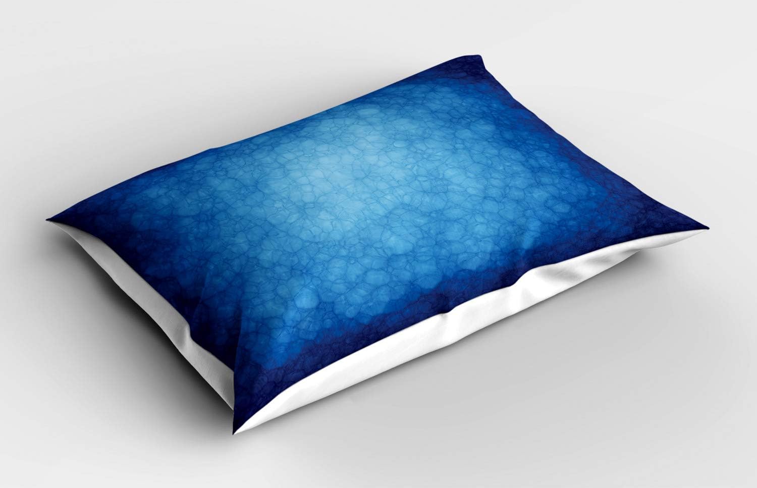 Ambesonne Blue Pillow Sham, Stained Abstract Monochrome Tones Centered Print, Decorative Standard King Size Printed Pillowcase, 36" X 20", Blue Cobalt