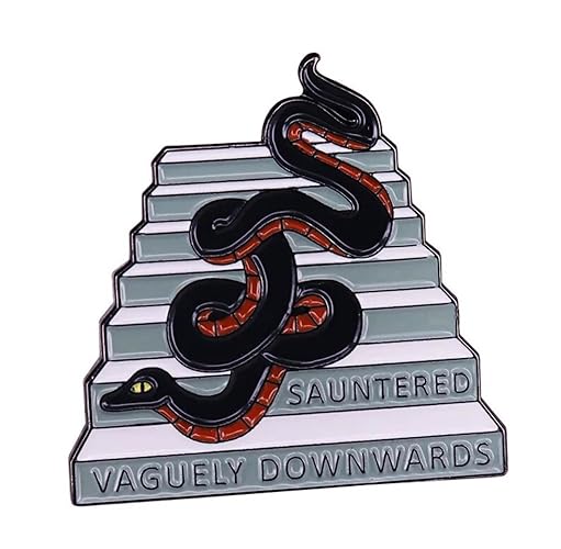 Good Omens Snake Sauntered Vaguely Downwards Stairs Aziraphale Crowley Angel Demon Ineffable TV Show 1.2" Enamel Pin Badge