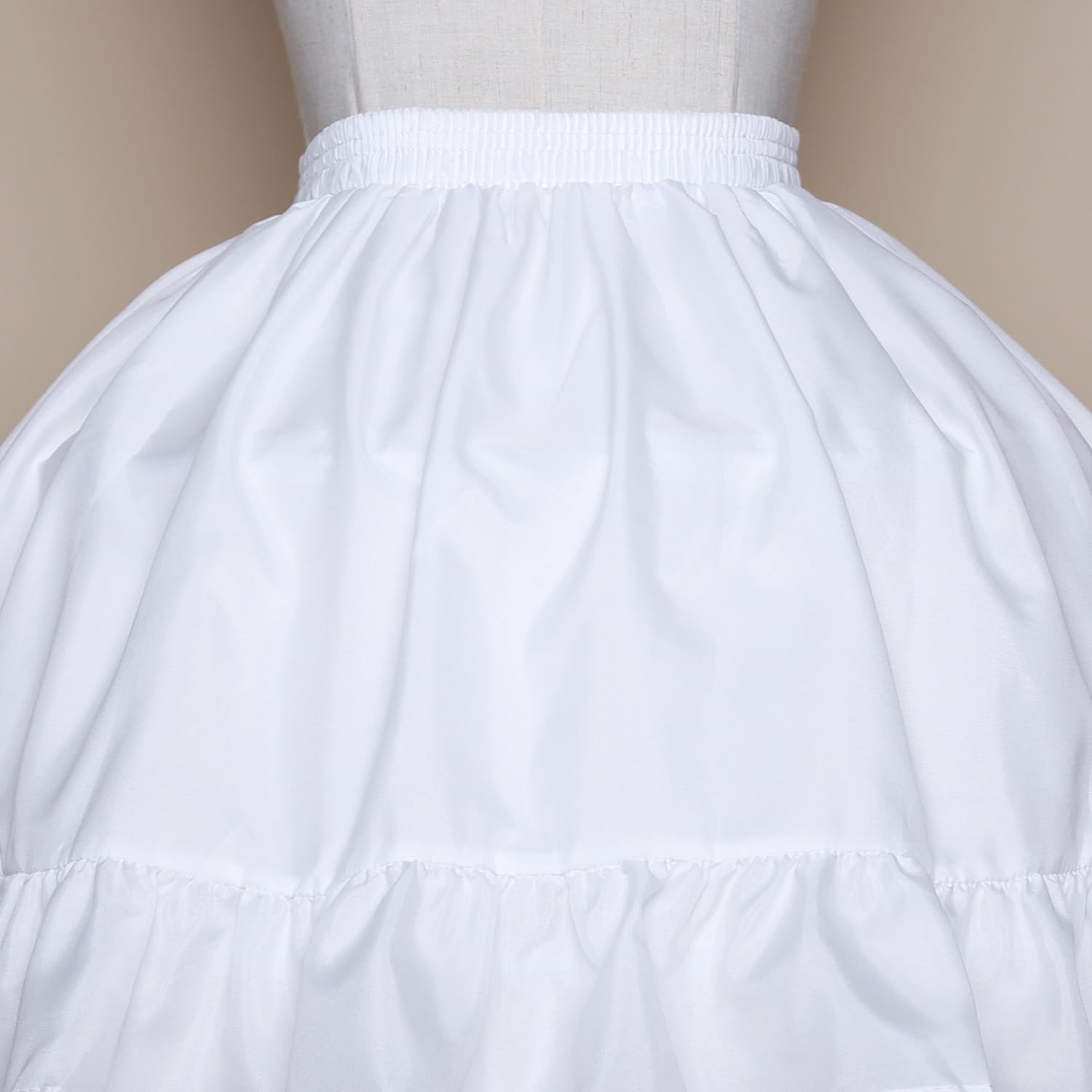 YULUOSHA Women Girls Crinoline Short Petticoat 2 Hoops Victorian Skirt Ball Gown Elastic Waist Underwear Half Slip Underskirt - Image 4