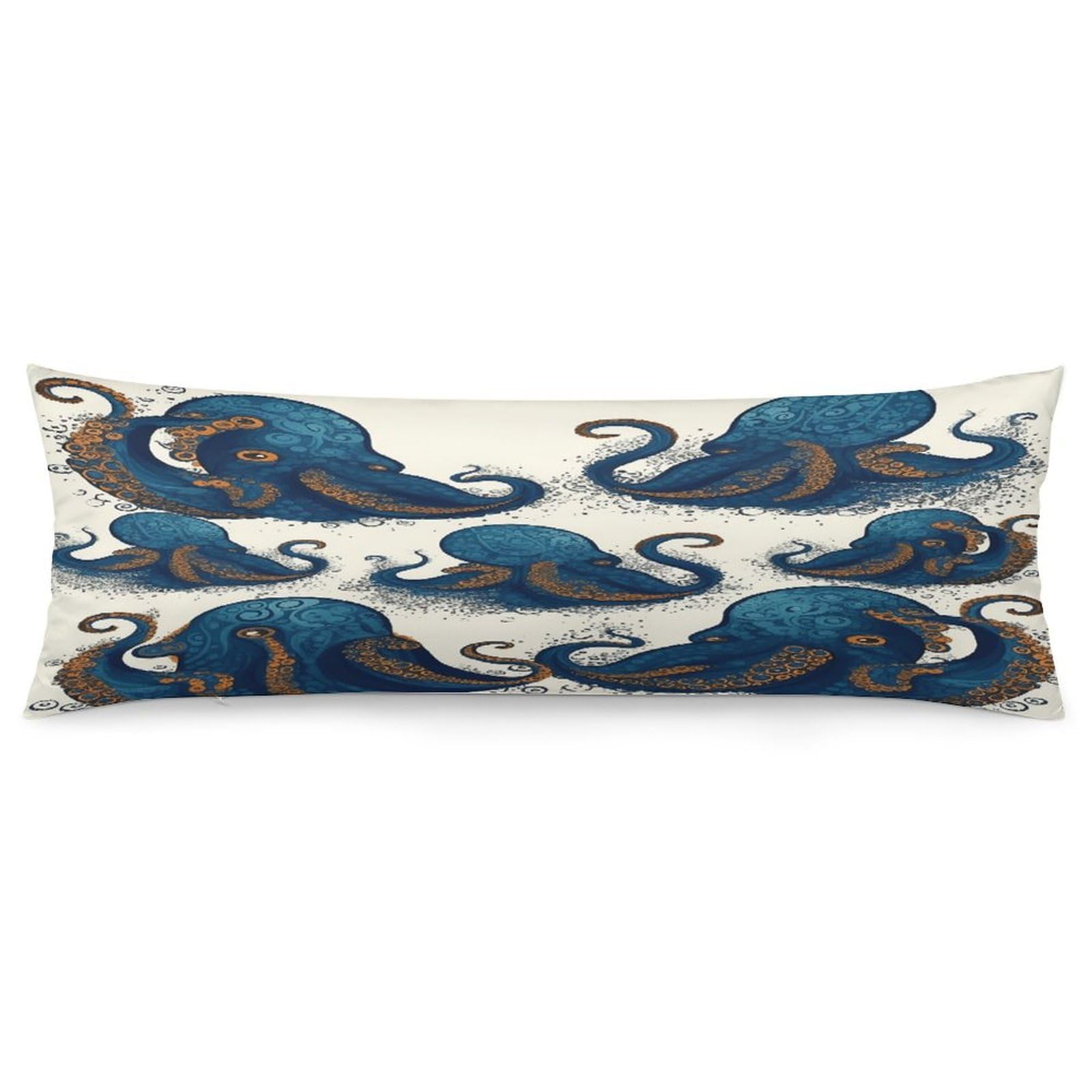 Tentacles Octopus Body Pillow Cover Super Soft and Cozy Body Pillowcase Long Side Hidden Zipper Pillow Cases Breathable & Cozy Pillows Case Cover for Fall Winter 19x53 in