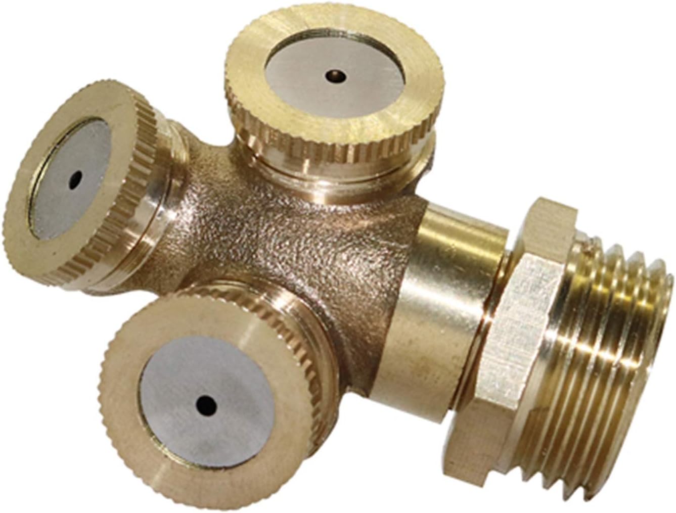 Gardening Irrigation Dripper 5 Pcs 3 Holes 1/2 Inch Male Thread Copper Atomizing Sprayers Garden Agriculture Irrigation Cooling Humidify Fogging Sprinklers