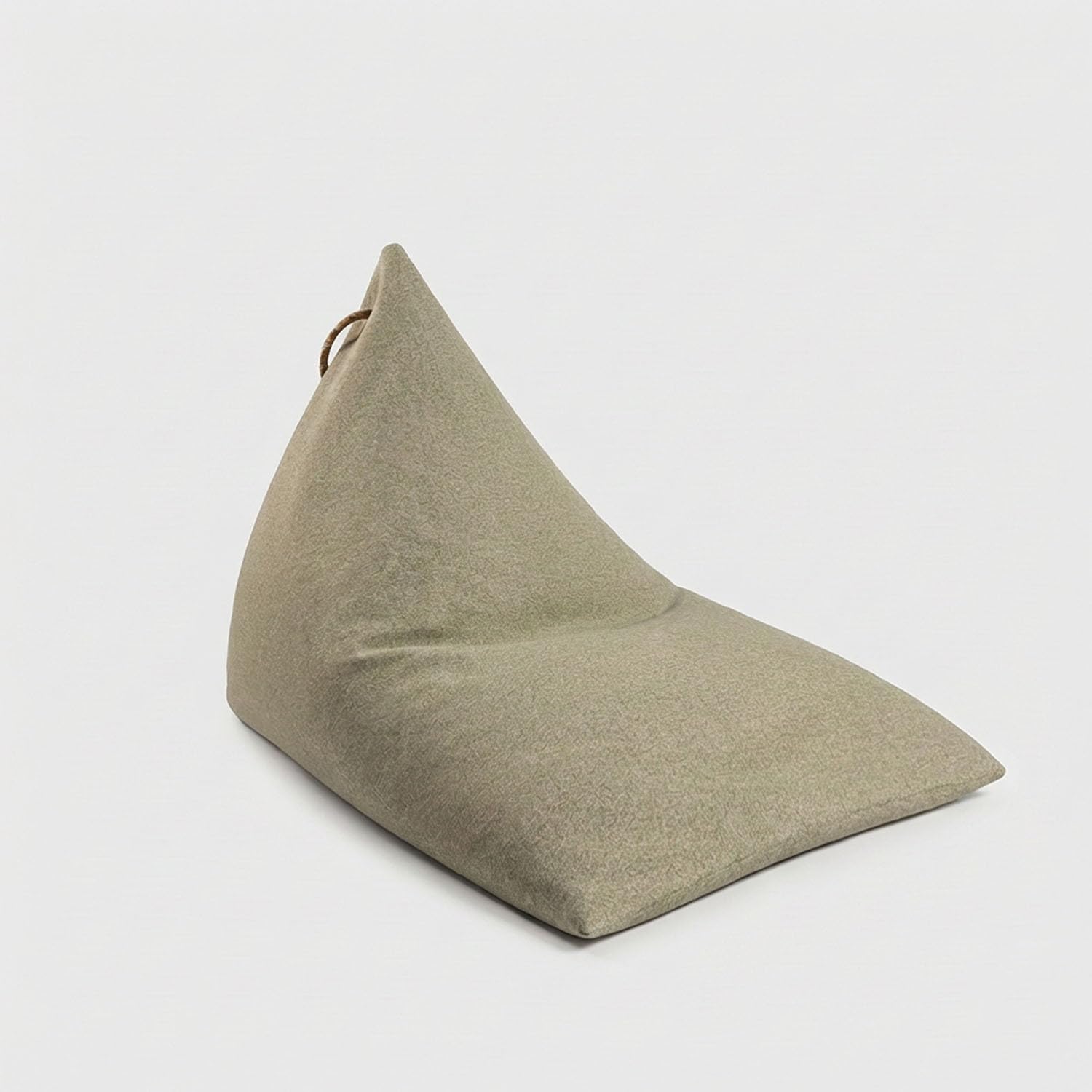 Fauteuil sac d'extérieur Thera en polypropylène Bouclé Olive – Pour jardin et terrasse