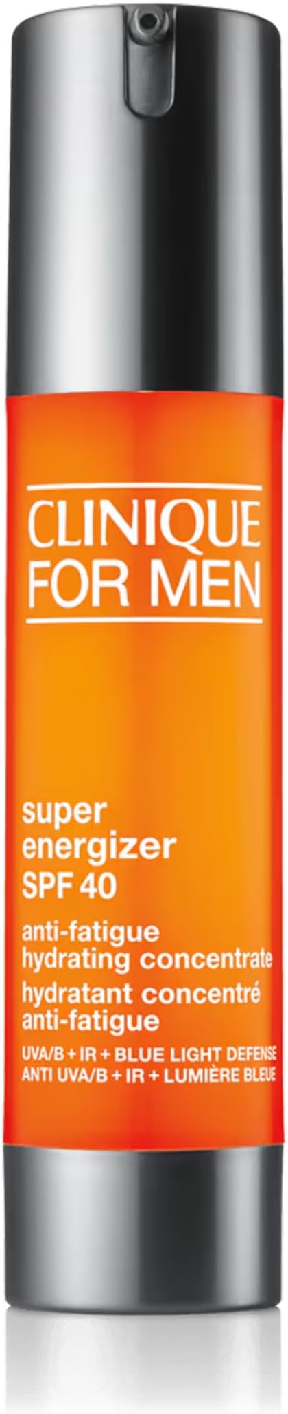 Clinique For Men™ Super Energizer™ Anti-Fatigue Hydrating Concentrate SPF 40 | Ölfreies Feuchtigkeitsgel mit LSF 40, schützt vor UVA/UVB, Infrarot und Blaulicht | erfrischt + lindert Reizungen, 48 ml