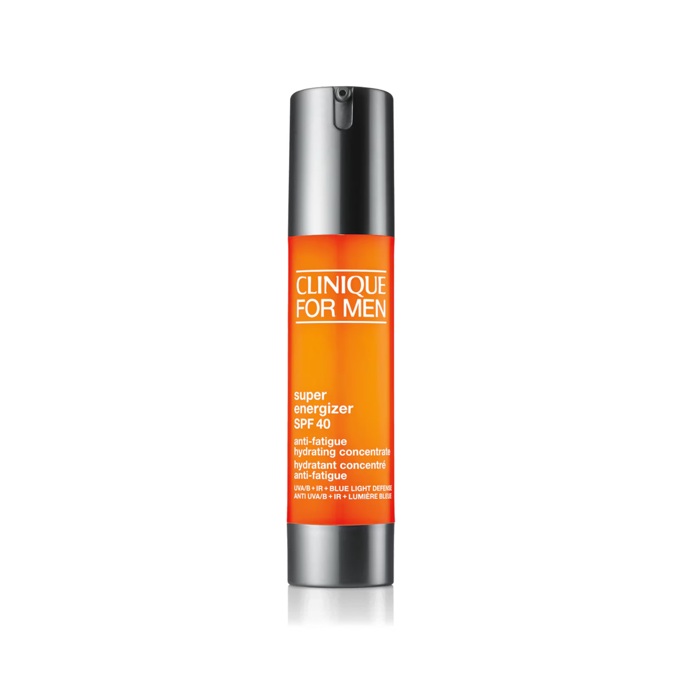 Clinique For Men™ Super Energizer™ Anti-Fatigue Hydrating Concentrate SPF 40 | Ölfreies Feuchtigkeitsgel mit LSF 40, schützt vor UVA/UVB, Infrarot und Blaulicht | erfrischt + lindert Reizungen, 48 ml