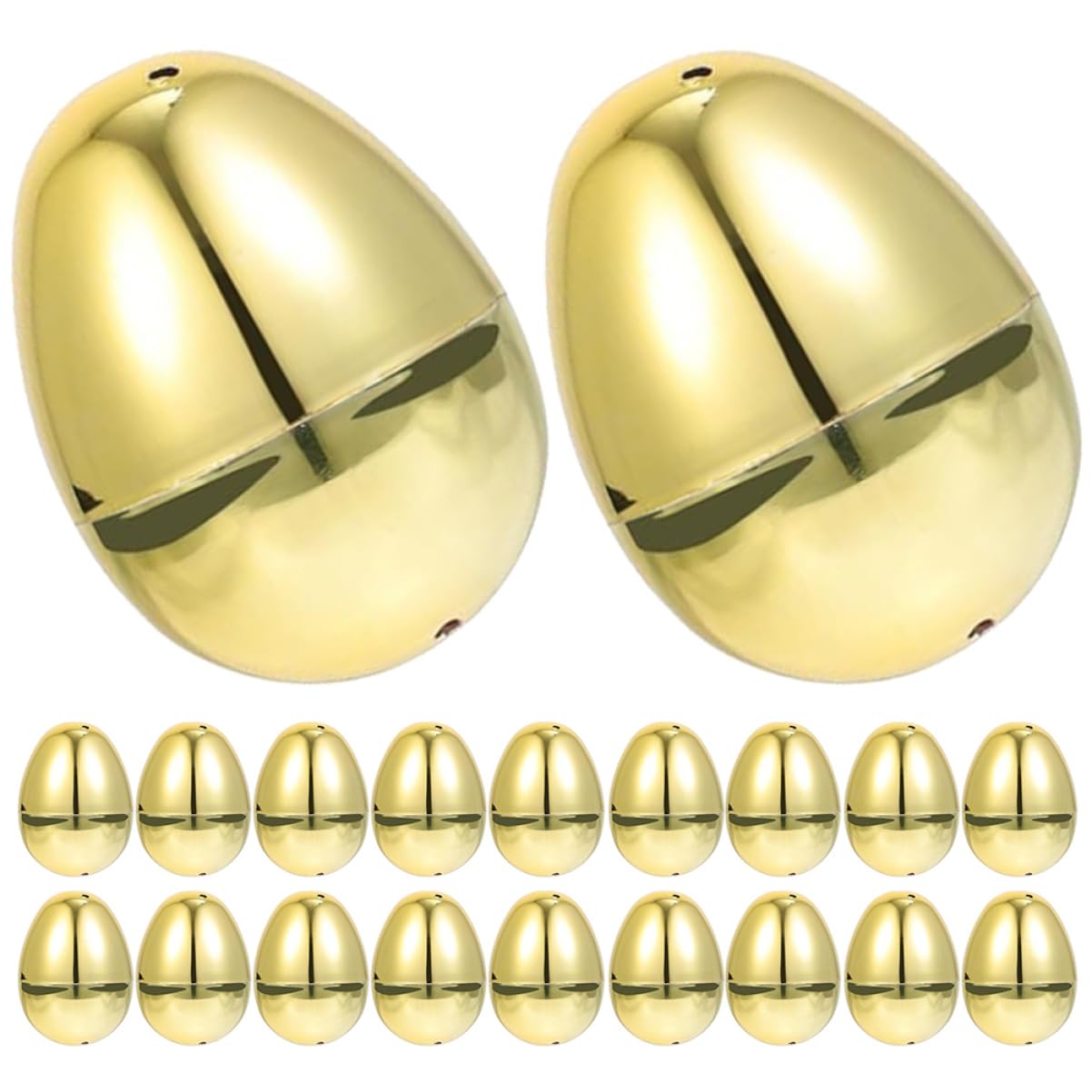 Alipis 100pezzi Uova di Pasqua Decorative Riempibili Plastica Uova Dorate per Decorazioni Pasquali