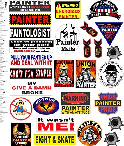hard hat stickers, PAINTERS 28 STICKER VALUE PACK