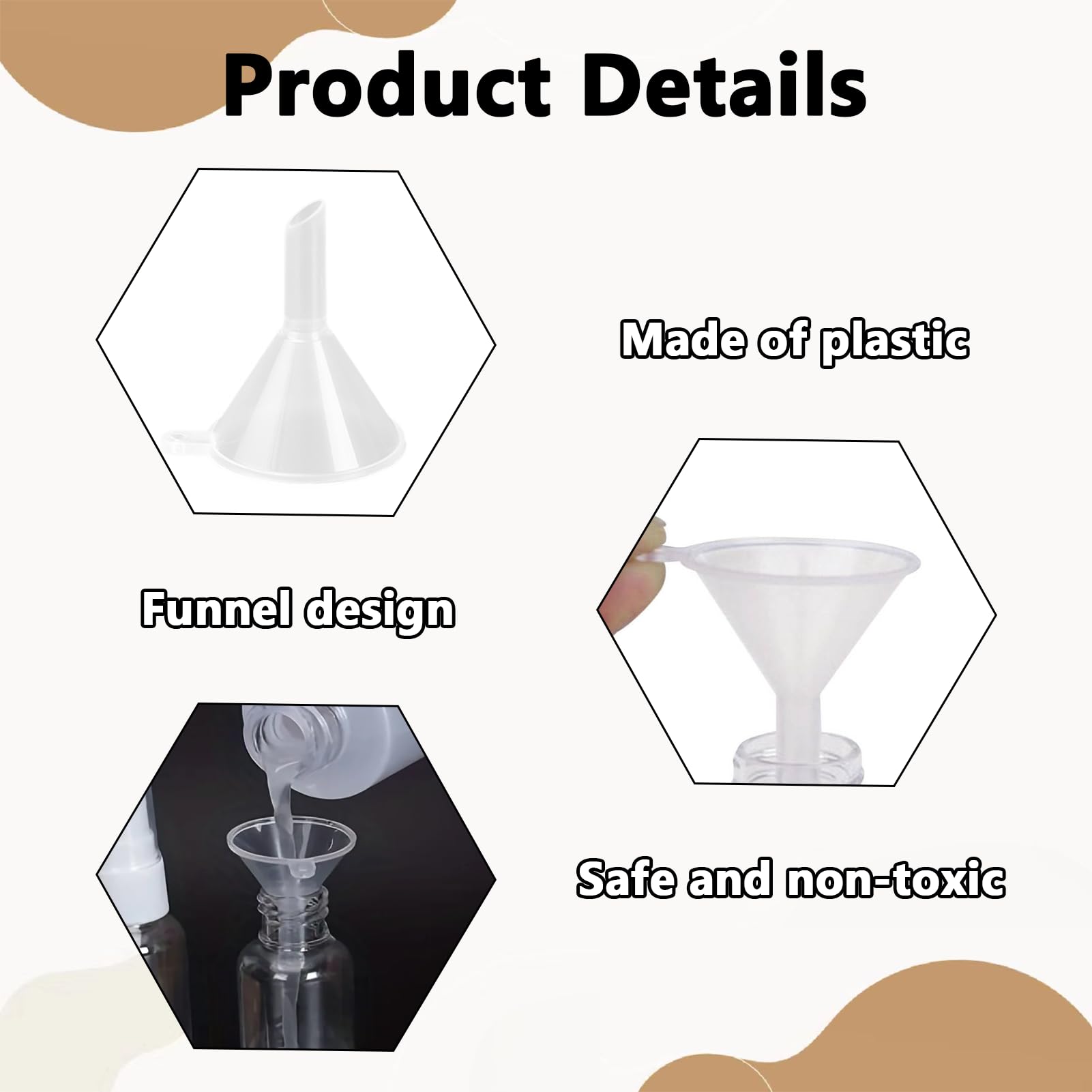 3PCS Mini Funnels for Filling Small Bottles Plastic Small Funnels for Filling Bottles Precision Fillings Funnel for Atomizers Bottle Liquid Smalls Funnel for Fillings Small Mini Bottle or Containers - Image 3