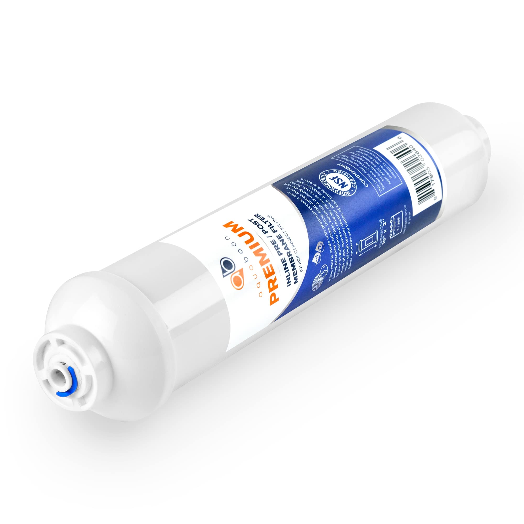 Aquaboon Filtro de agua de pulido de carbono para poste en línea de alta calidad para sistema de ósmosis inversa, tamaño estándar (ajuste de conexión rápida), filtro de agua RO de repuesto compatible