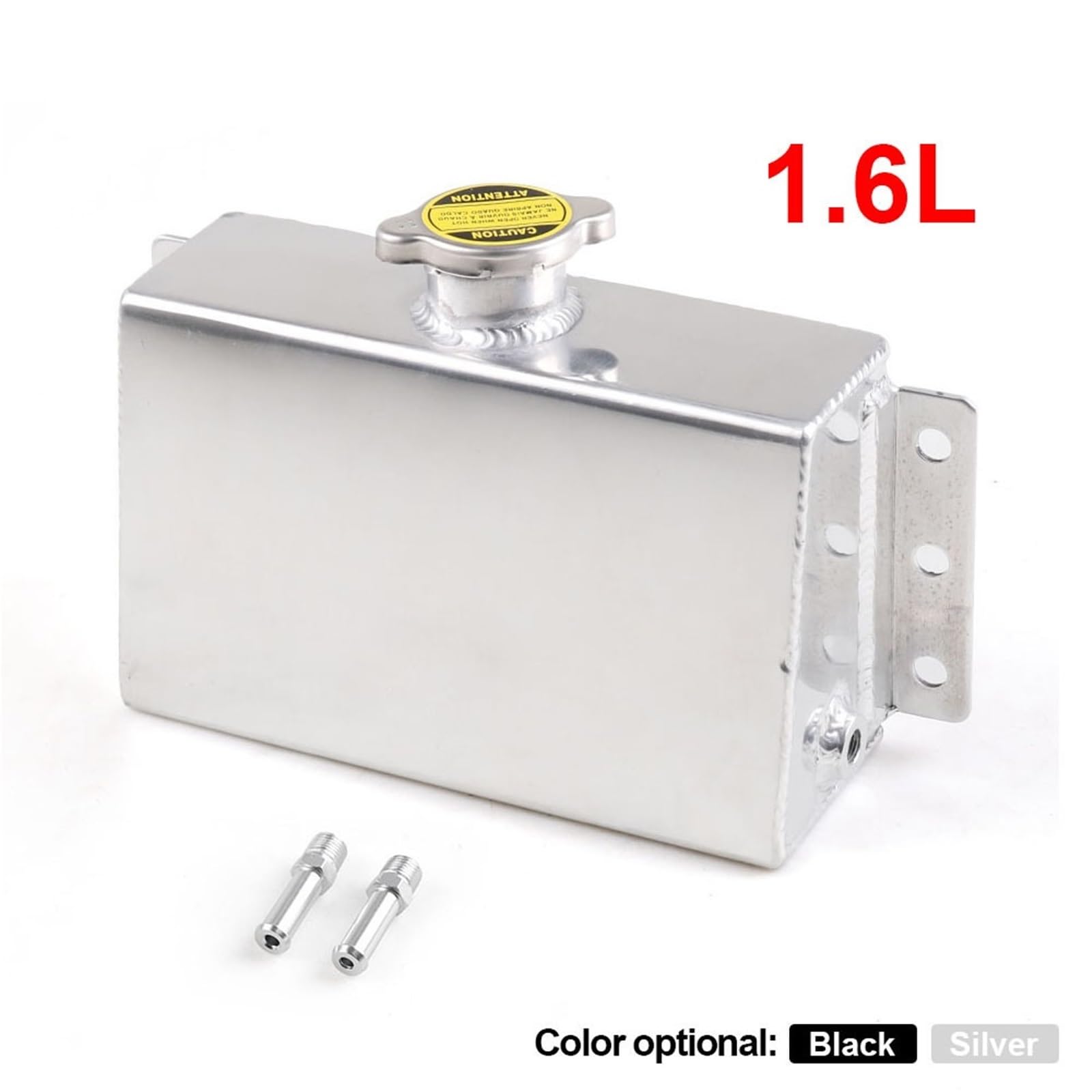 Depósito desbordamiento Tanque De Expansión De Refrigerante Aluminio Universal 1,6 L, Depósito De Desbordamiento Depósito Recogida Aceite Tanque Compensación Combustible Botella Refrigerante(Black)