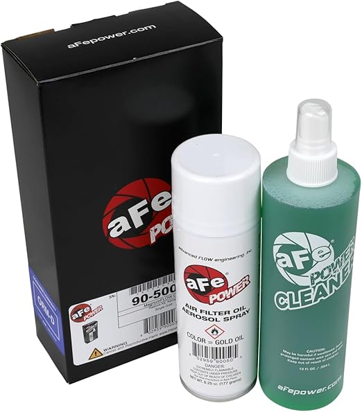 aFe Power Air Filter Restore Kit: 12oz Filter Cleaner and 6.25oz Aerosol Filter Oil - Gold, Restores Pro GUARD7 Engine Air Filters, #90-50000