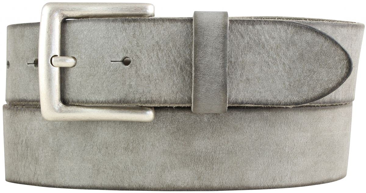 Gürtel aus weichem Vollrindleder Used-Look 4 cm | Jeans-Gürtel für Damen Herren 40mm | Ledergürtel Vintage-Look