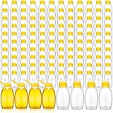 Tioncy 120 Pcs Clear Plastic Honey Bottles 16 Oz Honey Jars with Lids Honey Bottle Containers Empty Honey Bear Bottle Squeeze Honey Bottle for Easy Storing and Dispensing