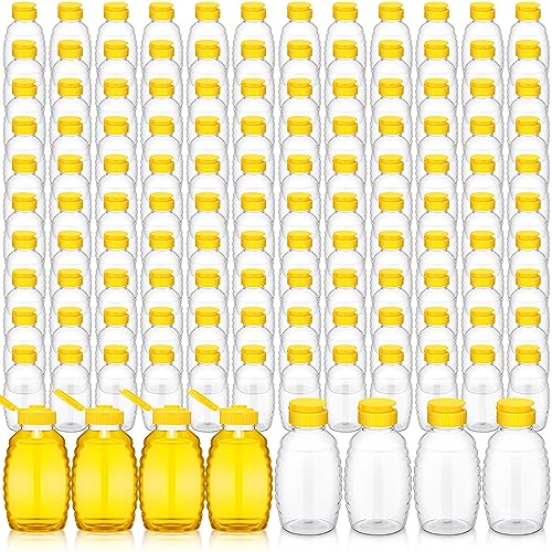 Tioncy 120 Pcs Clear Plastic Honey Bottles 16 Oz Honey Jars with Lids Honey Bottle Containers Empty Honey Bear Bottle Squeeze Honey Bottle for Easy Storing and Dispensing by Tioncy - Used condition - US$110.26