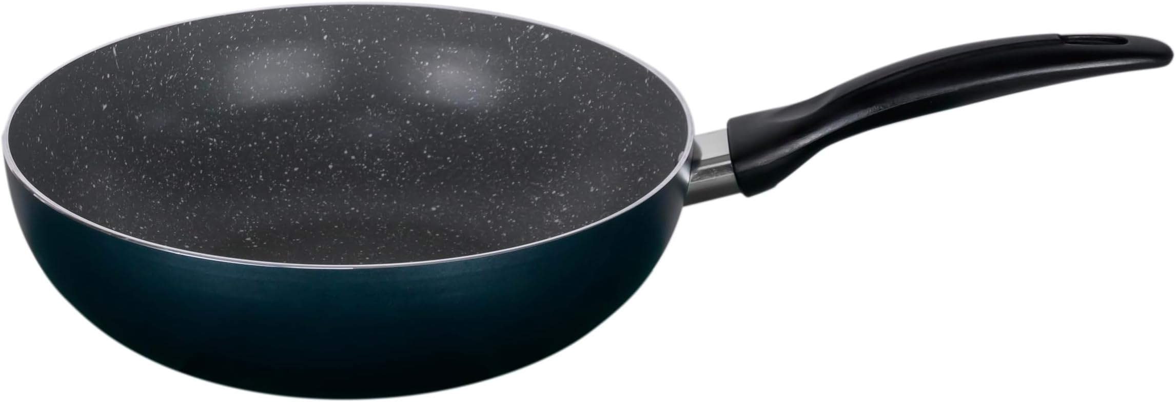 Wilson 26cm Aluminium Pressed Wok Pan, Non- Stick, Induction, Marble coated - CKB4-WK-26GR Dark Green