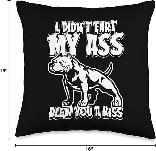 Miniatura 6 de American Bully Gifts & Accessories American Bully Dog Pet I Didnt Fart My Butt Blew You A Kiss - Almohada de 18 x 18 pulgadas, multicolor