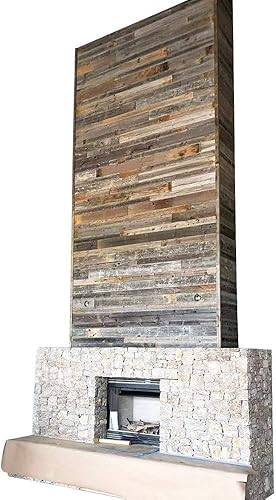 Miniatura 3 de Tablones de madera real envejecidas para paredes. Paneles de madera de granero reciclado, rústico, para acentuar paredes, aplicación fácil con clavos