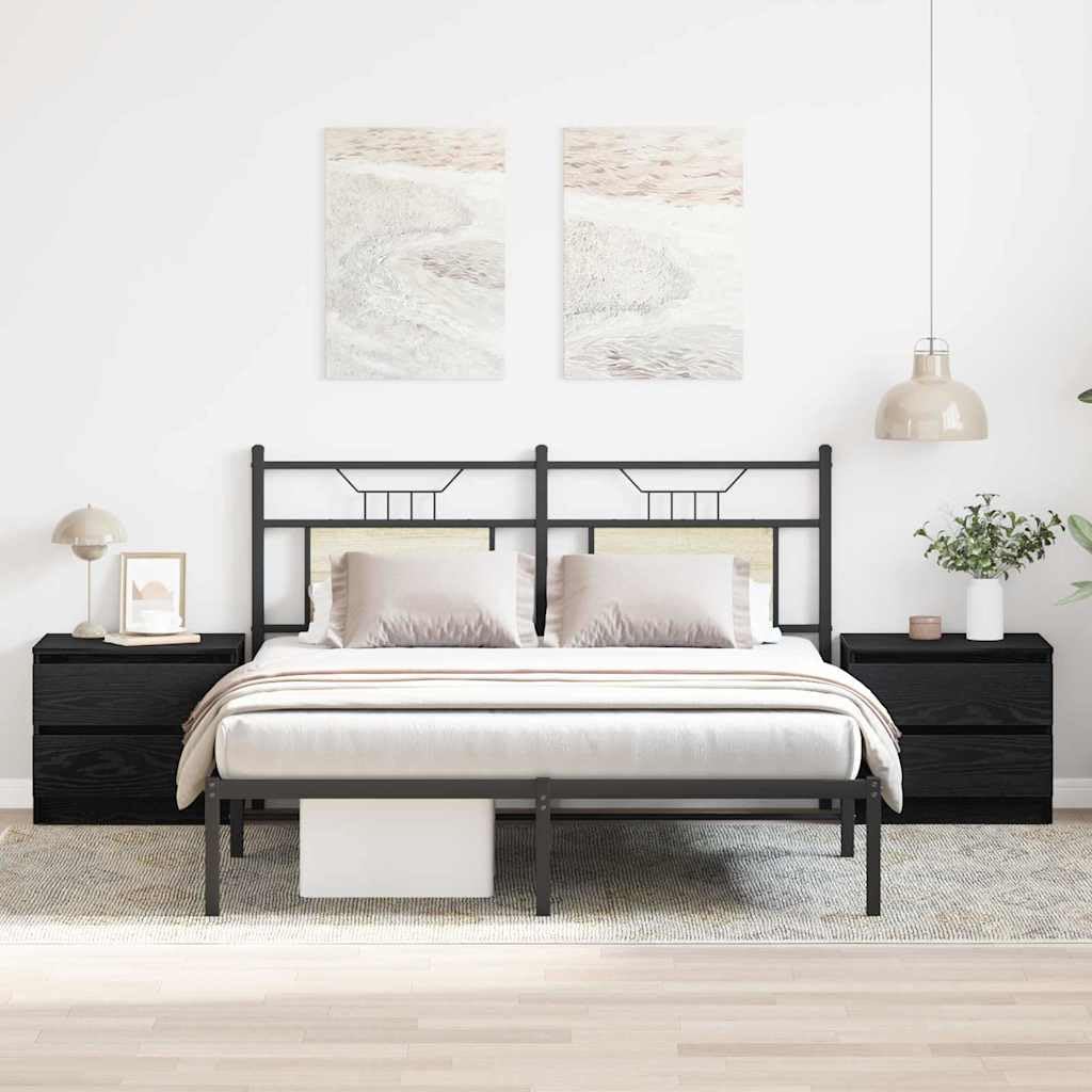Table de chevet en chêne noir pour créer une ambiance de chambre cosy