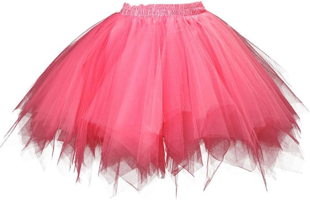 MsJune Women's 1950s Vintage Petticoats Crinolines Bubble Tutu Dance Half Slip Skirt