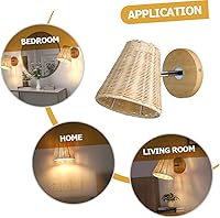 Vista 6 de Lámpara de pared rústica de ratán de diseño simple para decoraciones caseras