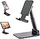 卓上 スマホ スタンド 携帯 スタンド 高度調整可能 タブレットスタンド，折り畳み式 滑り止め コンパクト 軽量 For iPhone/ipad/Nintendo Switch/Samsung/Sony/Nexus/Kindle/Android(ブラック)