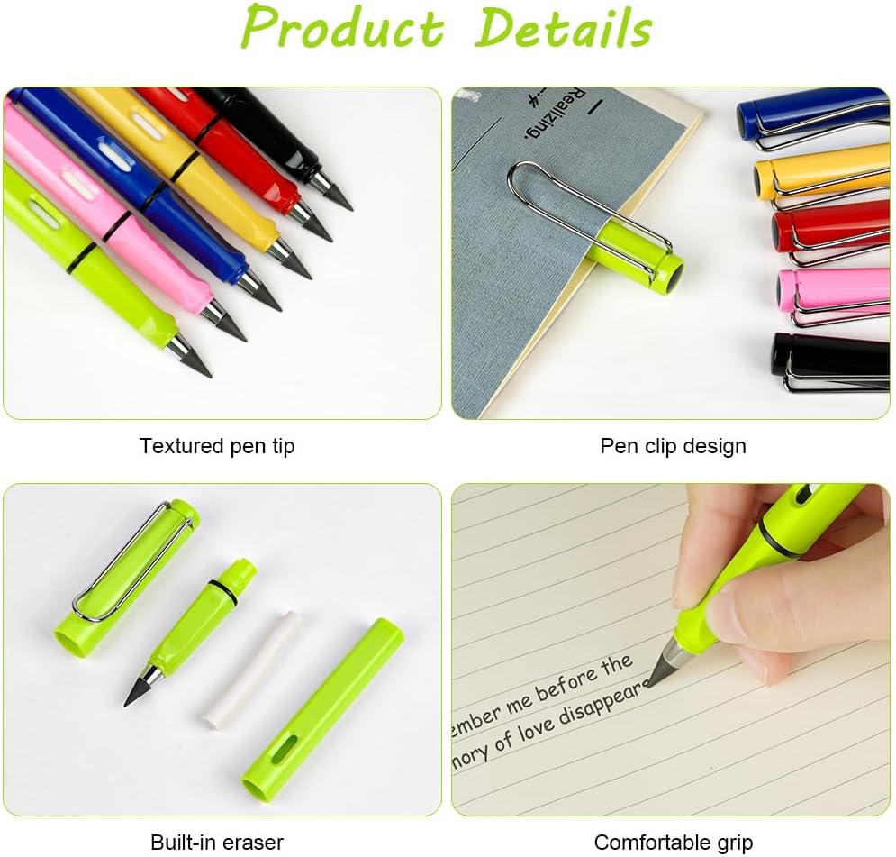 Ainiv 6 Sets Inkless Pencils, Infinity Forever Pencil Everlasting image 5