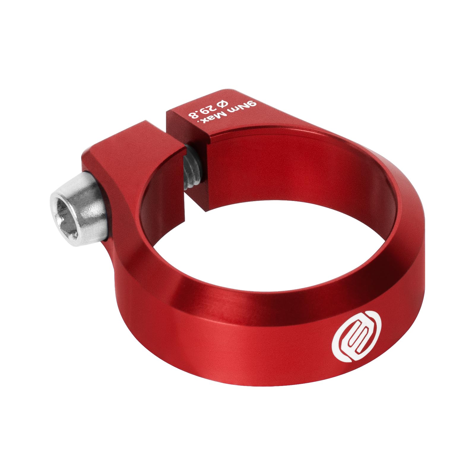 FIFTY-FIFTY Bike Seat Post Clamp, Aluminum Alloy Bicycle Seatpost Collar, 28.6/29.8/31.8/34.9/36.4/38.6mm Bicycle Seat Tube Clip for Most MTB, Road Bikes (29.8mm, Red)