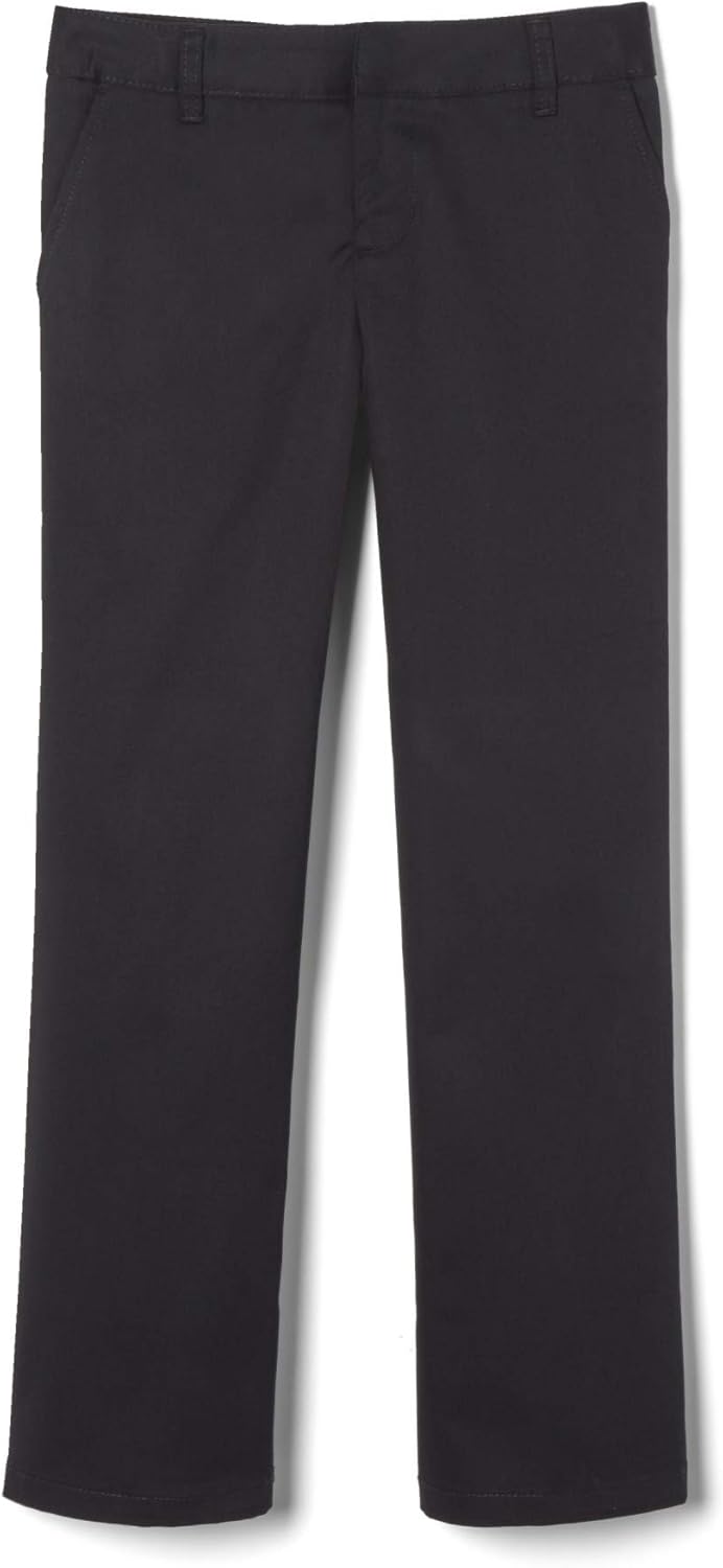 French Toast Girls' Adjustable Waist Flat Front Pant - Black, 10.5: School Uniform Pants: Clothing, Shoes & Jewelry