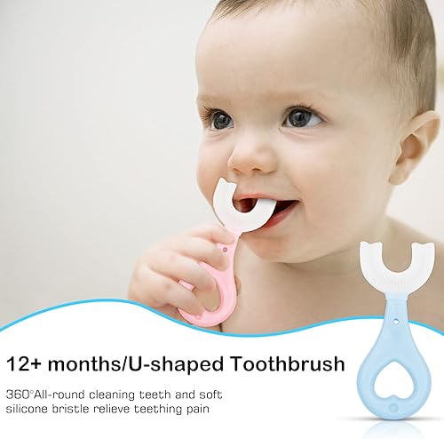 Miniatura 4 de Juego de cepillos de dientes 6 en 1 para entrenamiento de bebés cepillo de dientes de bebé a niño pequeño cepillo de dientes de silicona para