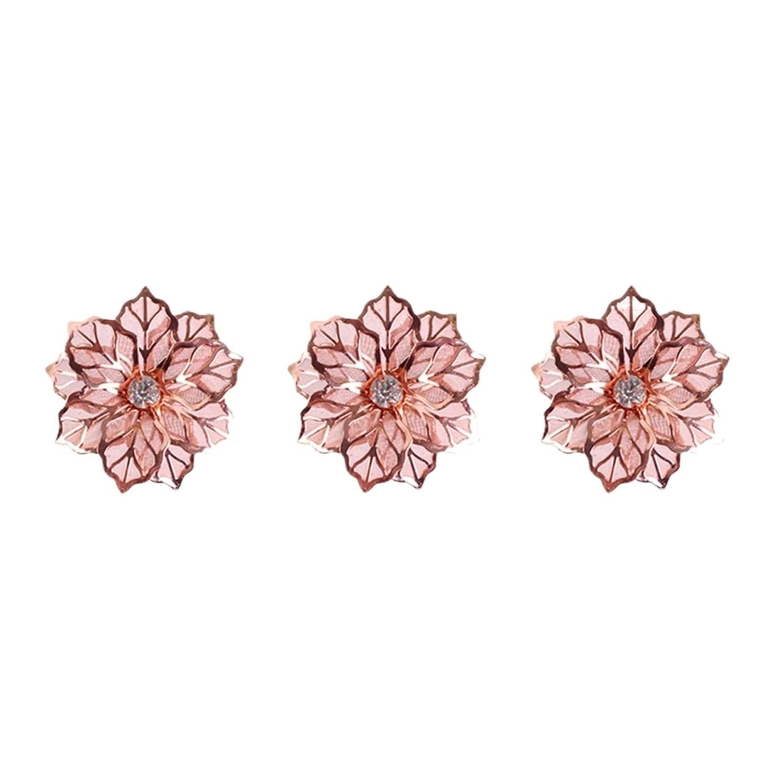 napkin rings Leaf Napkin Rings Buckle Holder for Christmas Thanksgiving Wedding Dinnig Table Decoration(Leaf rose gold 3pcs)