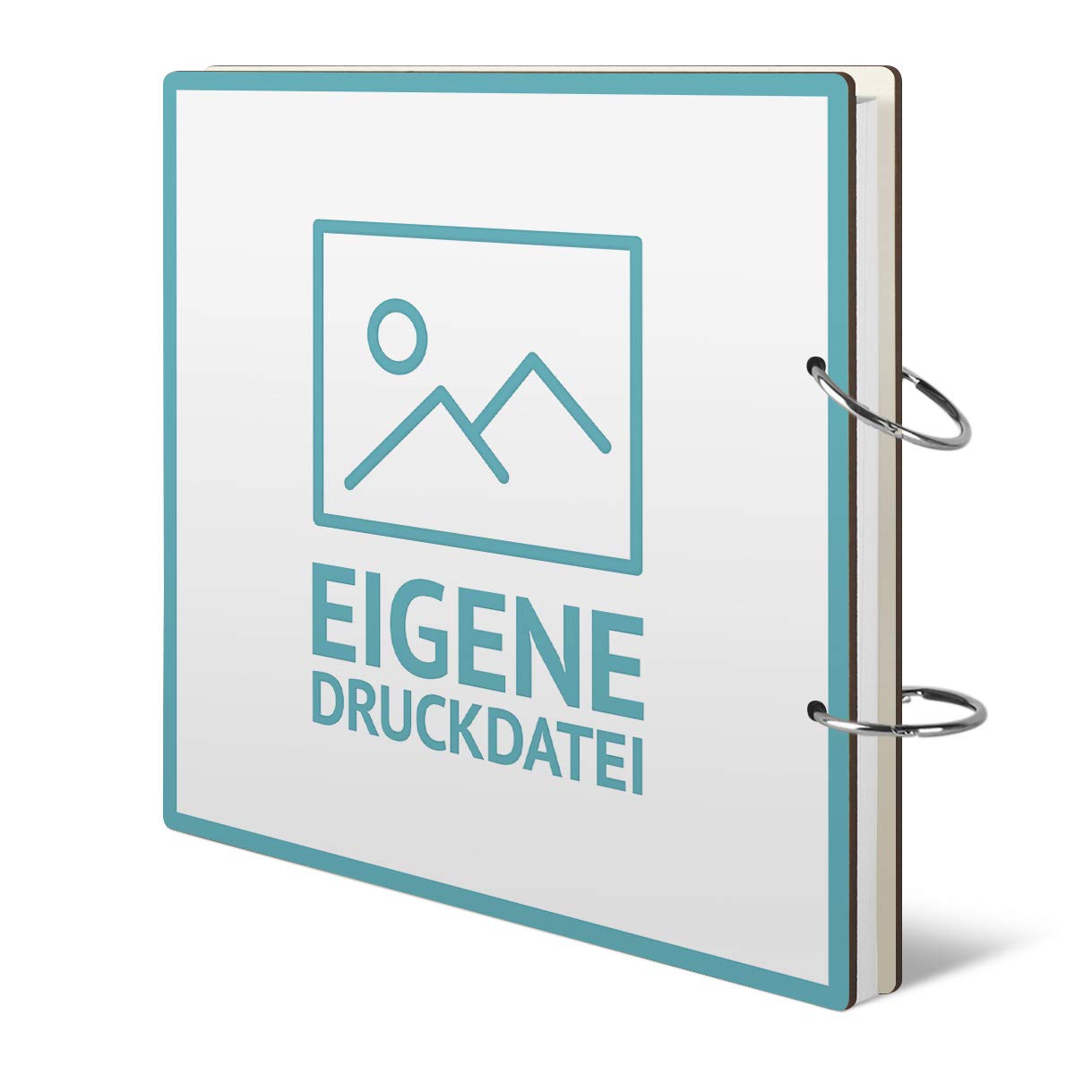 Hochzeit Gästebuch Holzcover 215 x 215 mm personalisiert mit 144 Naturpapier Innenseiten - Eigene Druckdatei