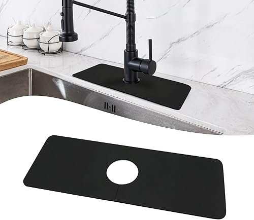LOPNUR Tapete para grifo para fregadero de cocina, 14.5 pulgadas, protector de salpicaduras de agua para fregadero de cocina, protector contra