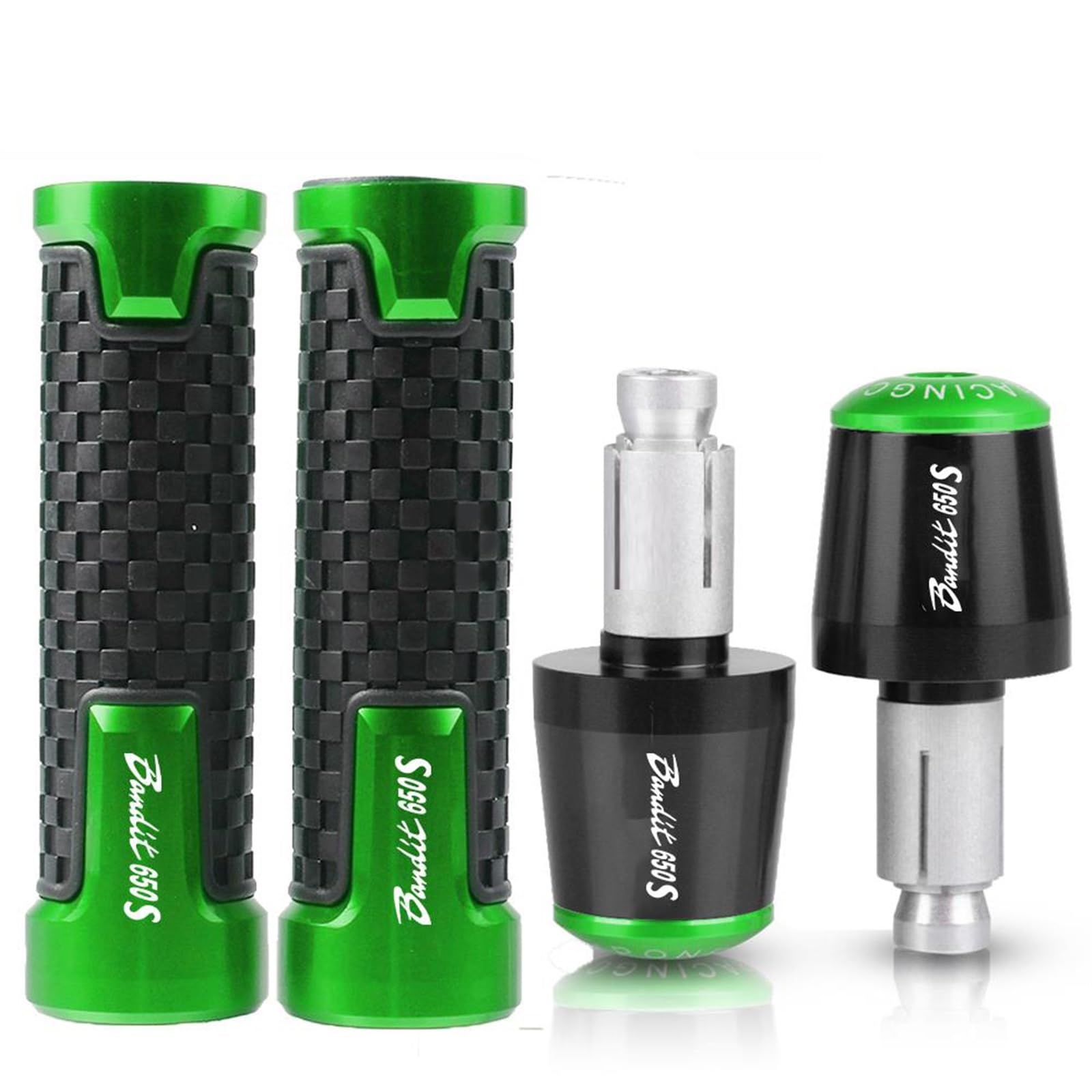 Accessori 7/8 '' 22 MILLIMETRI Moto Anti-Slip Contrappeso Manubrio Estremità Maniglia Bar Cap Copertura Grips Per SUZUKI BANDIT650S BANDIT 650S 2015 (Color : Green)