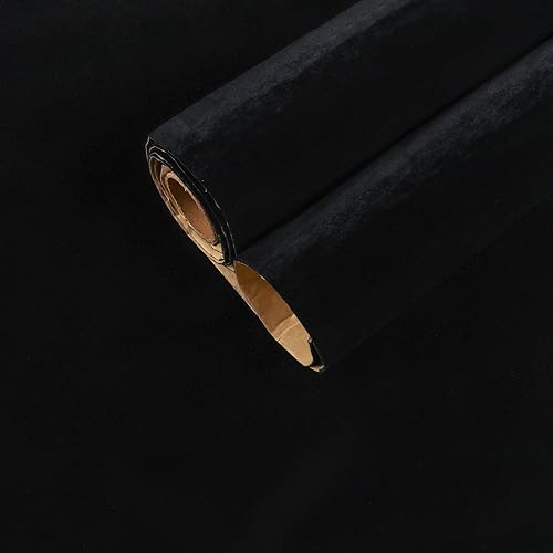 CHIHUT Forro de terciopelo autoadhesivo para cajones de joyas, forro de tela de terciopelo negro, forro de terciopelo negro para cajones de tocador,