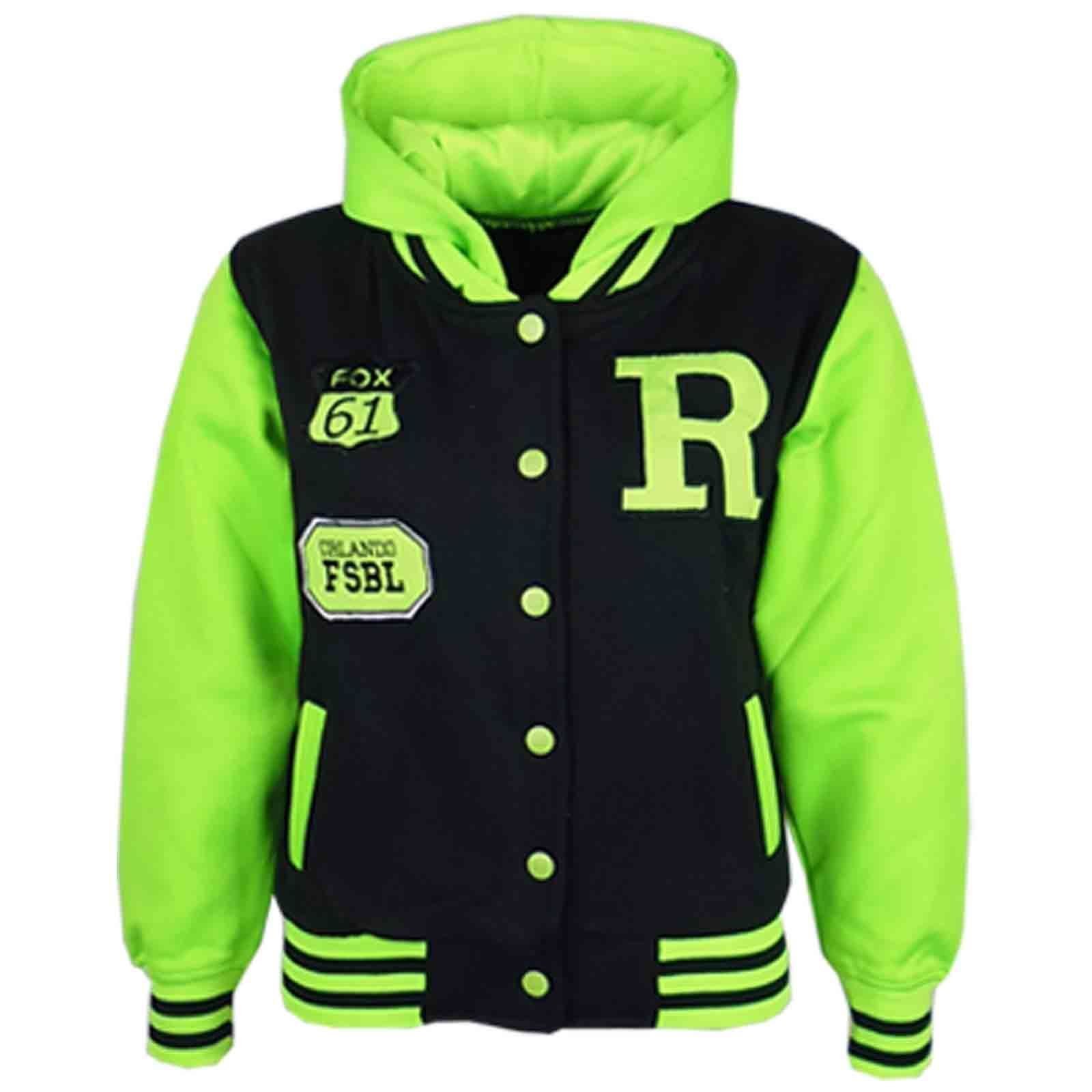 A2Z 4 Kids® Veste pour enfant Inscription R Baseball à capuche Style universitaire