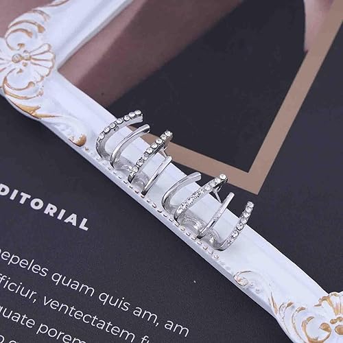 Miniatura 3 de Aretes de garra de cristal bohemios, aretes de garra de aguja de circonita plateada, aretes de garra de aguja brillante, aretes minimalistas de