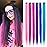 KGBFASS 24 Packs Colored Clip in Hair Extensions 20\'\' Colorful Straight Hair Extensions Clip in for Kids Multi-Colors Party Highlights Hairpieces(Pink,Purple,Blue)